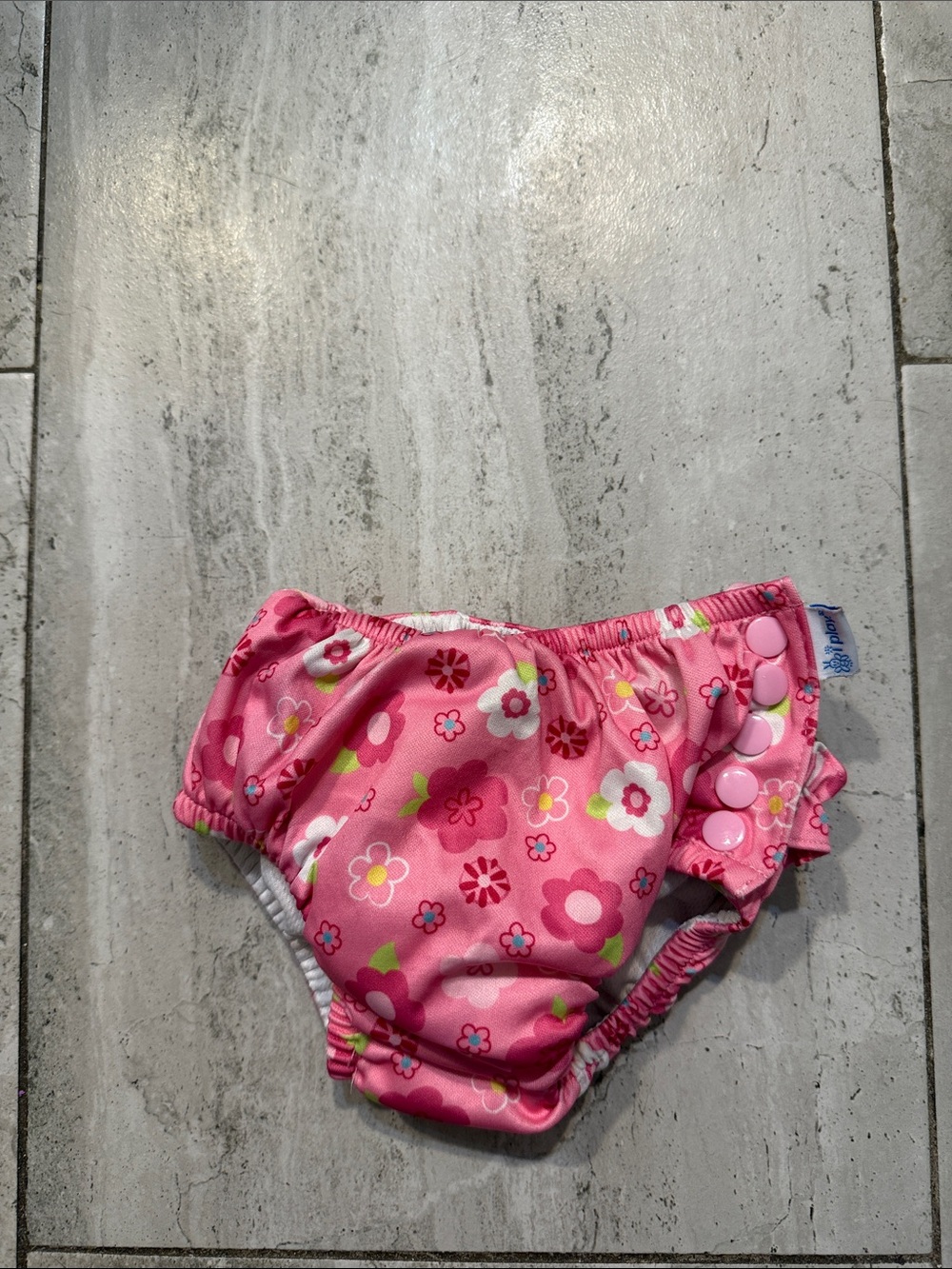 Pink Floral Reusable Swim Diaper Cover for Kids